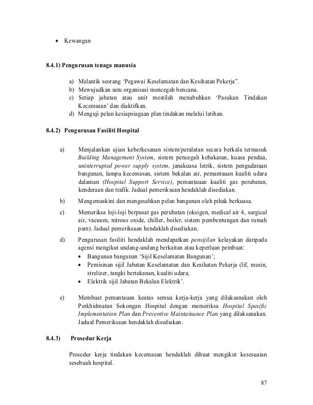 Pelan tindakan bencana hkl 2008