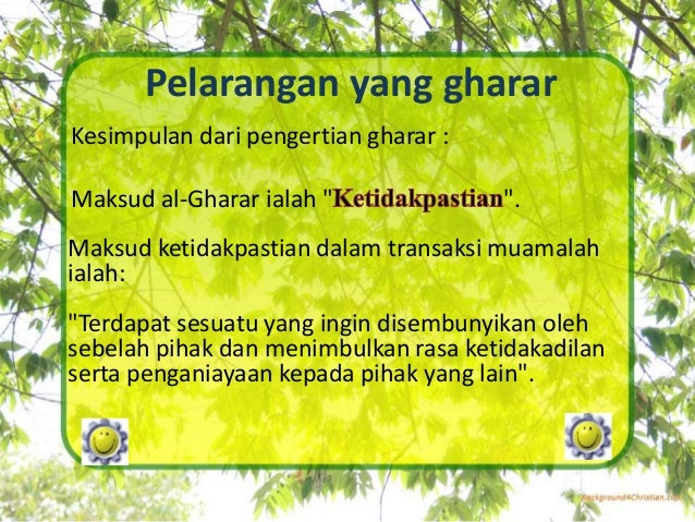 Pelarangan Yang Gharar Dan Maysir