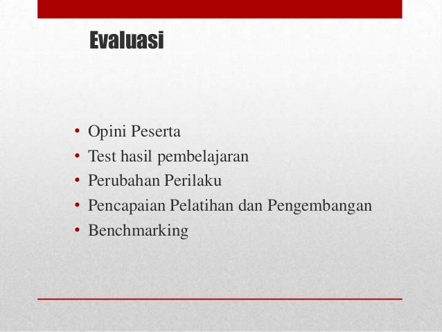 Pelatihan dan pengembangan