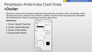 Docker Drawing Pelatihan Desain Grafis dengan aplikasi corel draw | PPTX