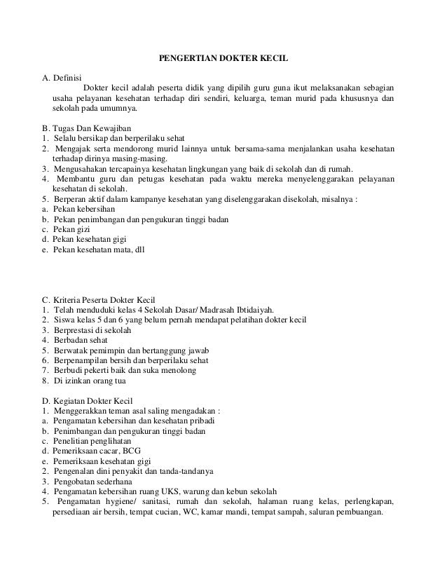 Pelatihan Dokter Kecil 28399271