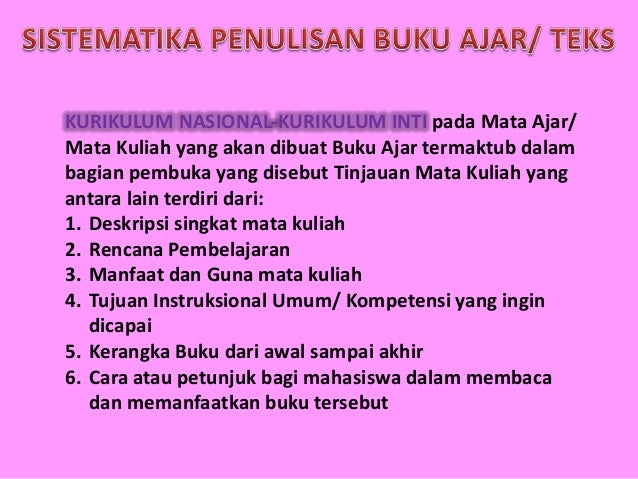 Pelatihan Penyusunan Buku Teks Buku Ajar Dan Materi