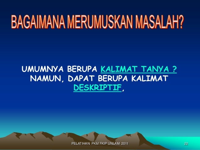 Pelatihan Program Kreativitas Mahasiswa bidang Penelitian 