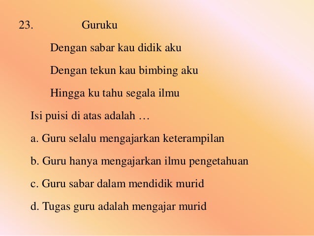 Puisi Pendek Untuk Ibu Guru