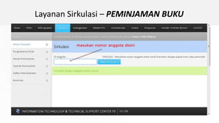 Layanan Sirkulasi – PEMINJAMAN BUKU
 