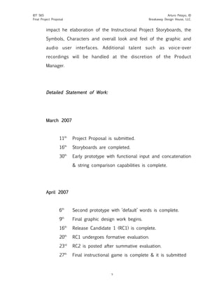 Sample Project Proposal Design Document