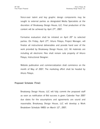 Sample Project Proposal Design Document