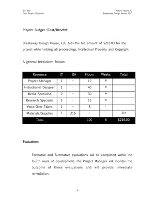 Sample Project Proposal Design Document