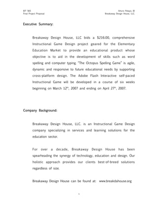 Sample Project Proposal Design Document