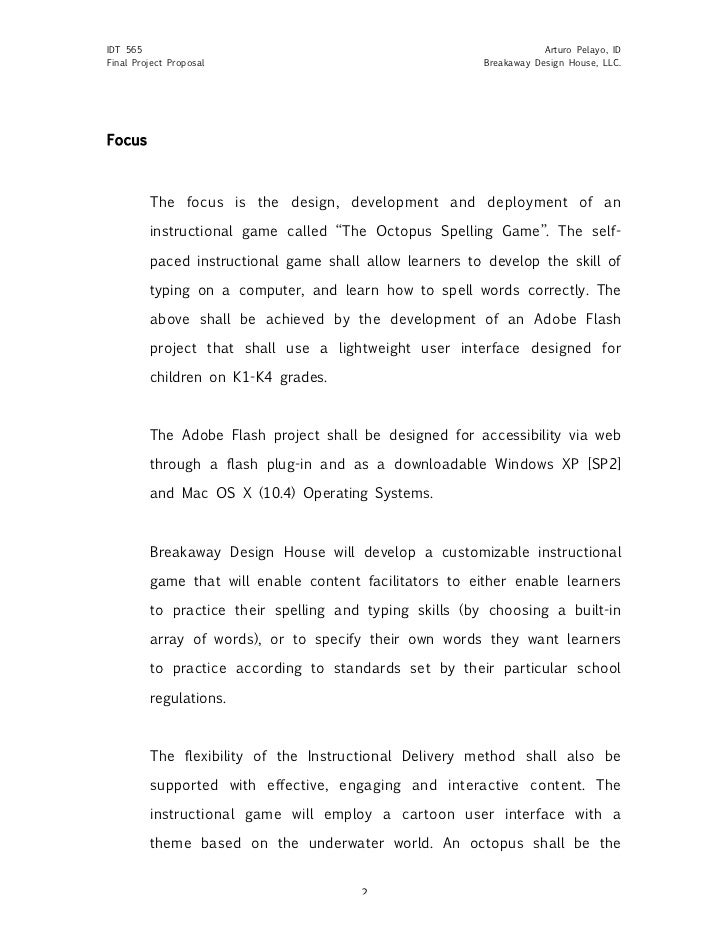 Example of a project proposal conclusion