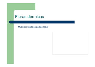Fibras dérmicas
Não é possível exibir esta imagem no momento.
Mucinose ligada ao padrão racial
 