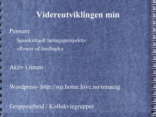 «Kan planlegge, lede, variere og vurdere læringsarbeid» 