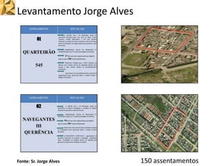 Levantamento Jorge Alves
150 assentamentosFonte: Sr. Jorge Alves
 
