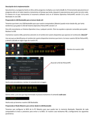 PelicanHPC Implementación fisica con dos nodos | PDF