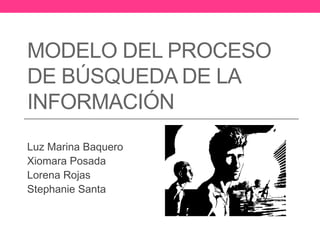 Modelo del proceso de búsqueda de la información Luz Marina Baquero Xiomara Posada Lorena Rojas Stephanie Santa 