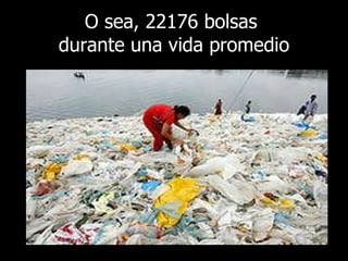 O sea, 22176 bolsas  durante una vida promedio 