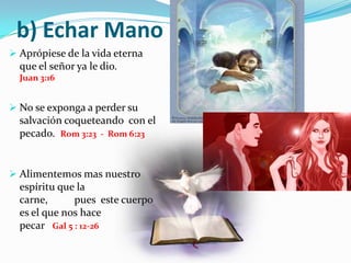 Pelear la Batalla de la Fe Hay dias que sentimos que tenemos la fe mas grande del mundo y en otras ocasiones que nos falta fe y nos sentimos vacios.                                 Jos 1:9    Rom 12:3A QUE SE DEBE ESTO?Día a día estamos librando una batalla contra el enemigo, y estos tienen poderes para desestabilizarnos. Nuestra victoria depende  de nuestra relación con Dios y su palabra.  Efesios 6:12