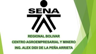 REGIONAL BOLIVAR
CENTRO AGROEMPRESARIAL Y MINERO
ING. ALEX DIDI DE LA PEÑA ARRIETA
 