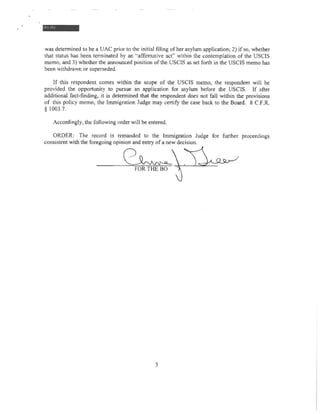 Immigration Judge Pelletier Unaccompanied Children Asylum Claims | PDF