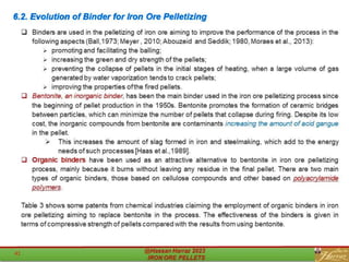 6.2. Evolution of Binder for Iron Ore Pelletizing
 