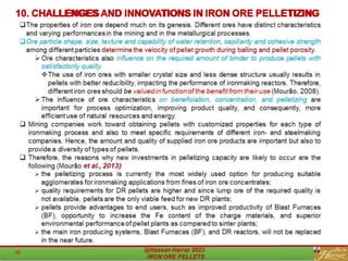 10. CHALLENGES AND INNOVATIONS IN IRON ORE PELLETIZING
 
