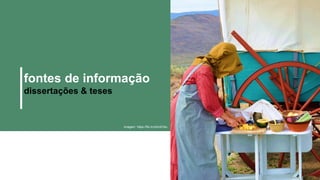 Imagem: https://flic.kr/p/hnErNu
fontes de informação
dissertações & teses
 