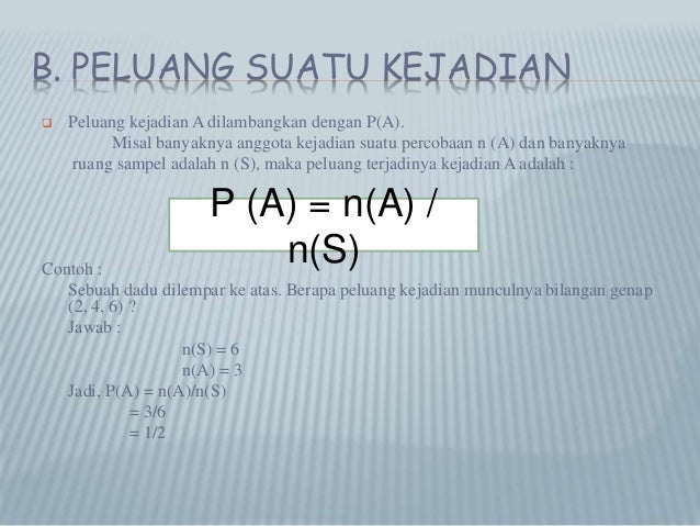Peluang dan peubah acak diskrit Peluang dan peubah acak diskrit