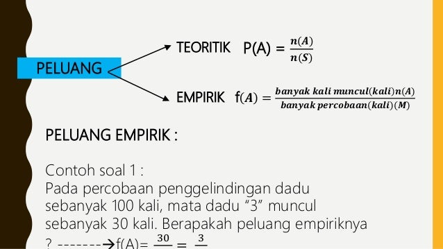 Rumus Munculnya Peluang Empirik - Pelajaran Matematika