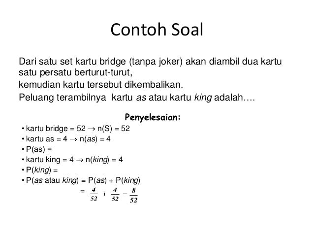 11 Contoh Soal Peluang Kartu Bridge Kumpulan Contoh Soal