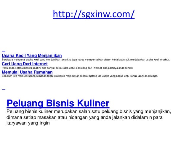 Peluang Usaha Bisnis Terbaru 2015