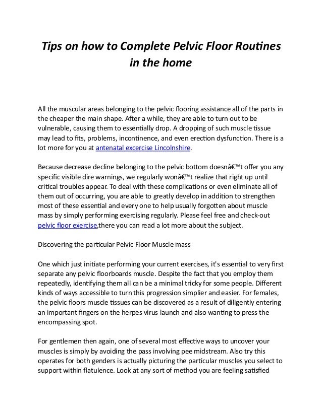 Pelvic Floor Exercise 3