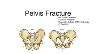 Pelvis Fracture
DR. SUNNY ANAND
Assistant Professor
Krupanidhi College Of Physiotherapy
4th Sept 2021
 