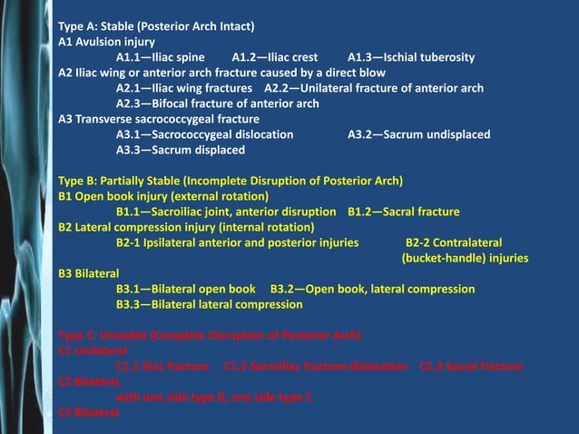 Pelvic fracture classification | PPTX