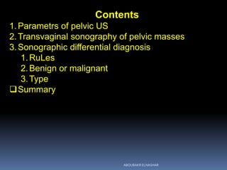 Sonographic Evaluation of Pelvic Masses | PDF