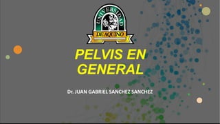 PELVIS EN
GENERAL
Dr. JUAN GABRIEL SANCHEZ SANCHEZ
 