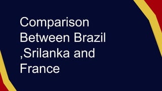 Comparison
Between Brazil
,Srilanka and
France
 