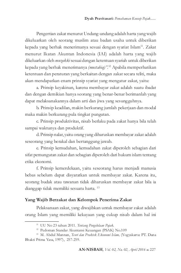 Pemahaman Konsep Pajak Pada Zakat