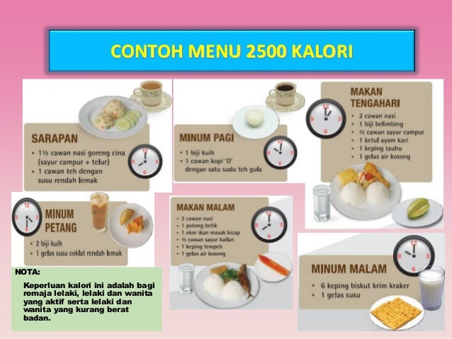 Menu Makanan Harian Rendah Kalori - Asep Indonesia