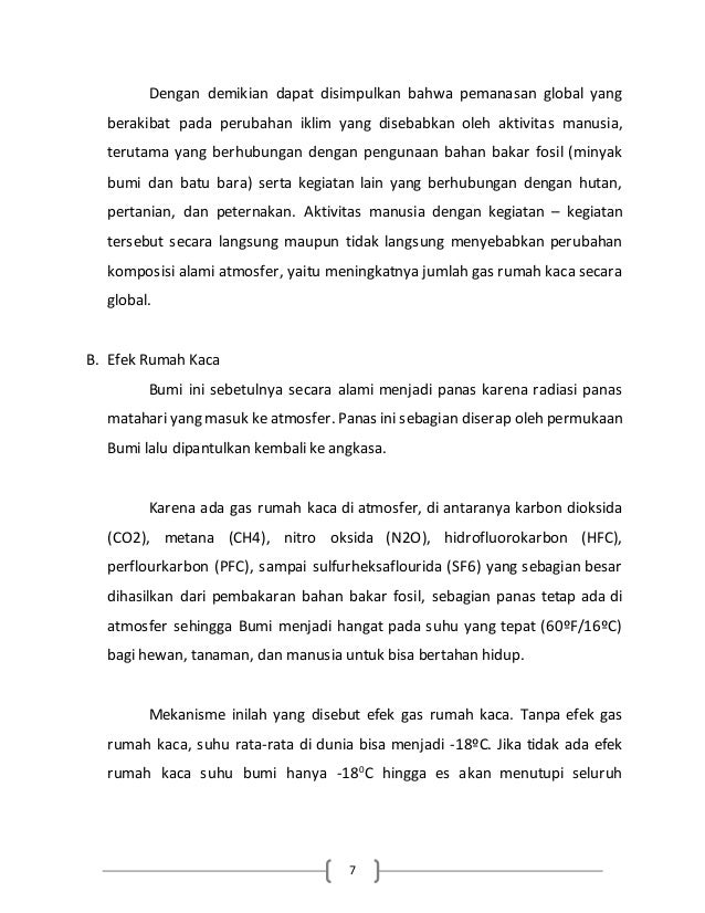 Contoh Makalah Efek Rumah Kaca Dan Pemanasan Global 