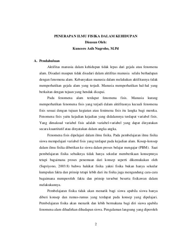 Pemanfaatan Ilmu Fisika Dalam Kehidupan