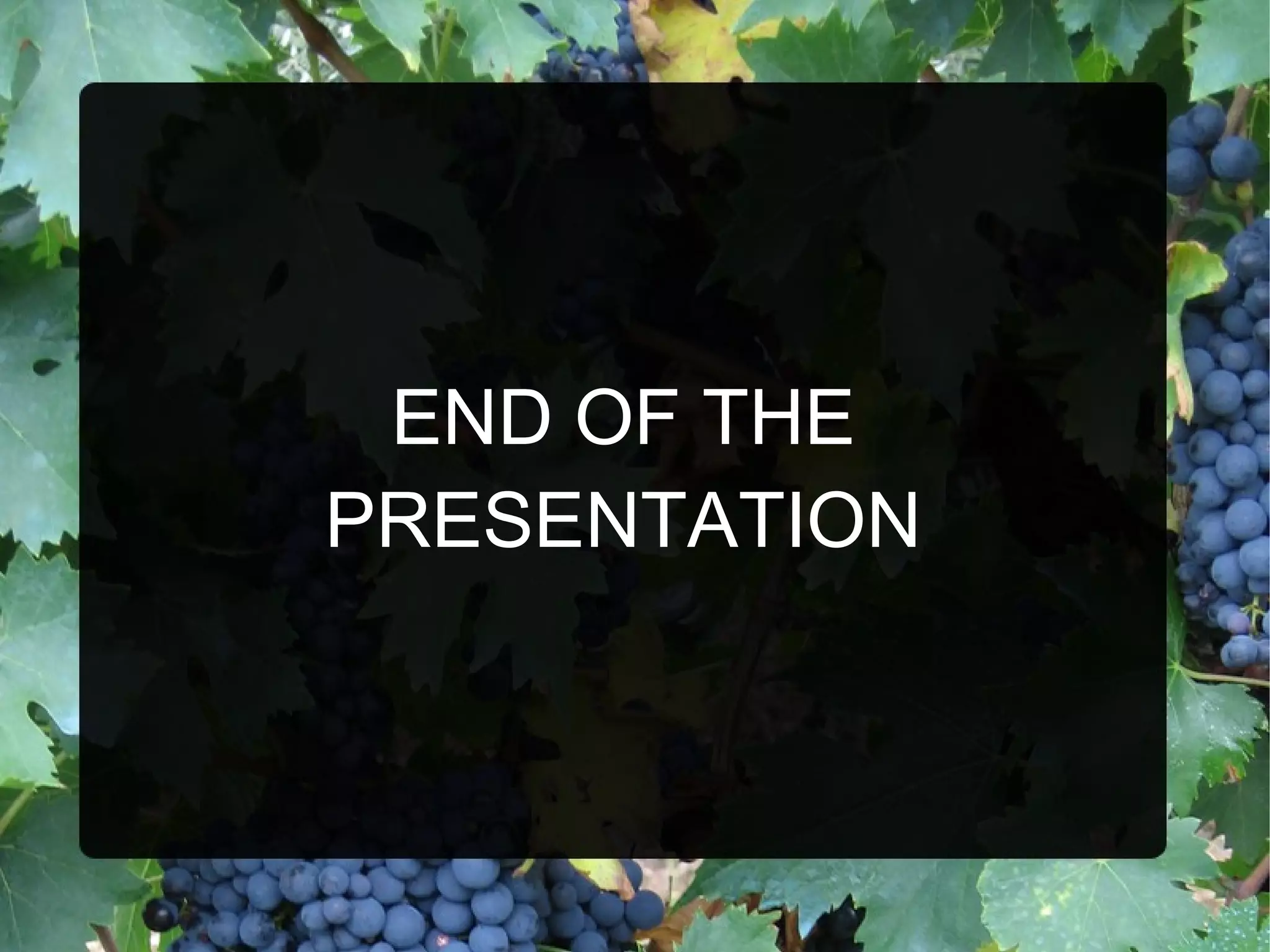 END OF THE
PRESENTATION
 