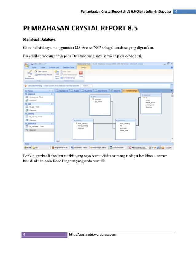Pemanfaatan crystal report 8,5 pada VB6 Pemanfaatan crystal report 8,5 pada VB6