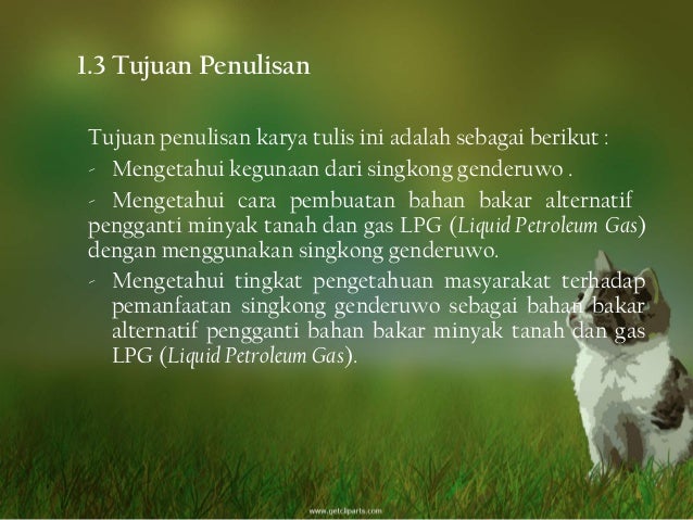 Pemanfaatan singkong genderuwo sebagai energi alternatif 