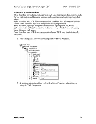 Pemanfaatan sql server dengan vb6 | PDF