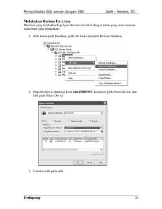 Pemanfaatan sql server dengan vb6 | PDF