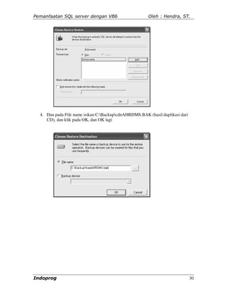 Pemanfaatan sql server dengan vb6 | PDF