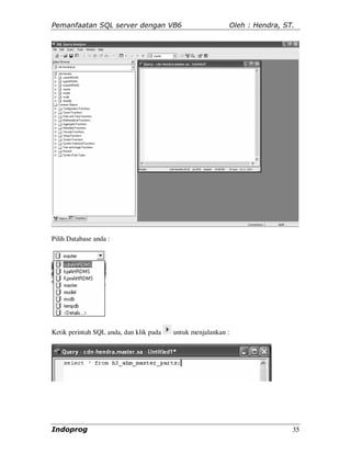 Pemanfaatan sql server dengan vb6 | PDF