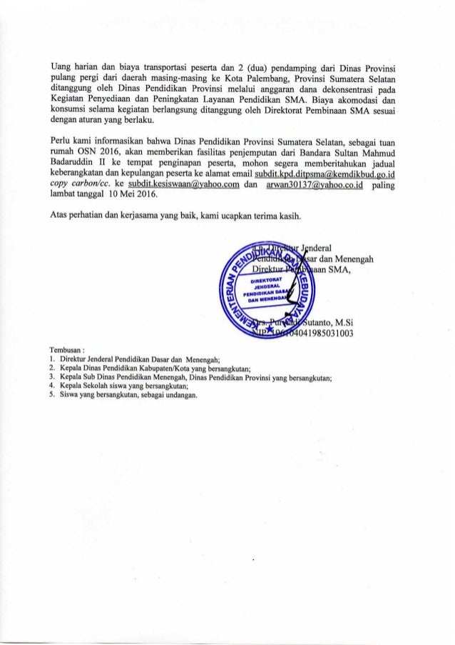 Pemanggilan peserta osn sma 2016 Pemanggilan peserta osn sma 2016