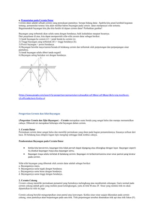 Pemantulan cahaya pada cermin datar | DOTX