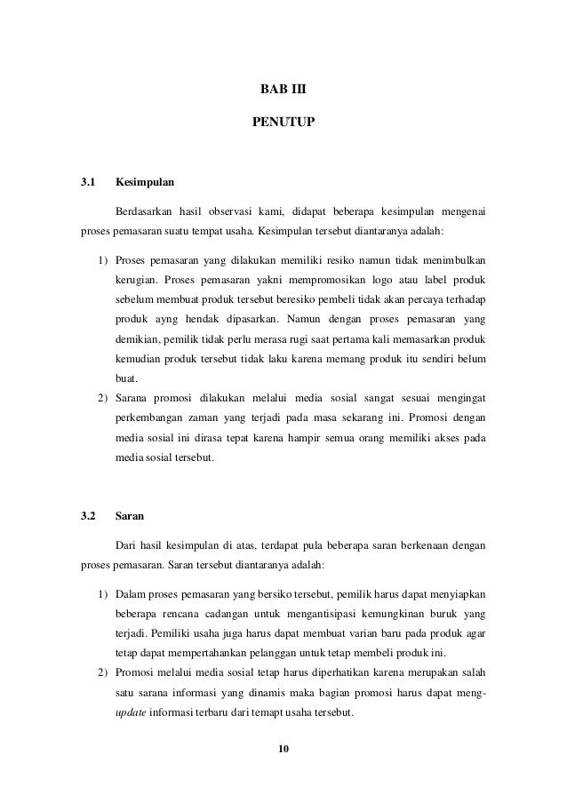 Hasil Laporan Observasi Pemasaran Jasa Informasi